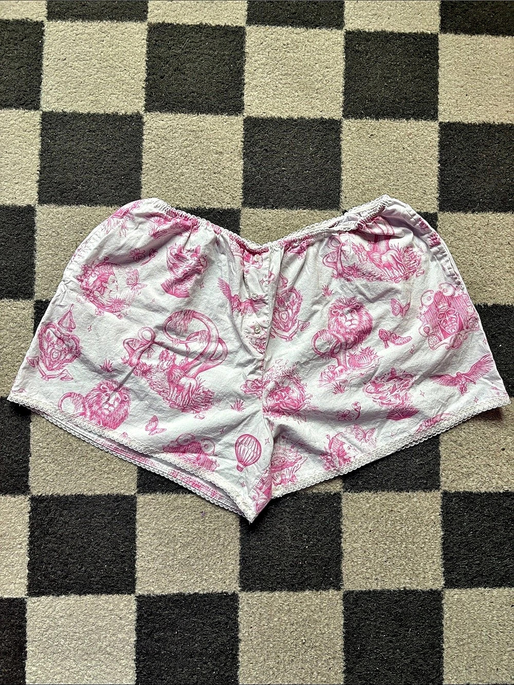 Wicked Katie Kime Pajama Shorts Pink & White